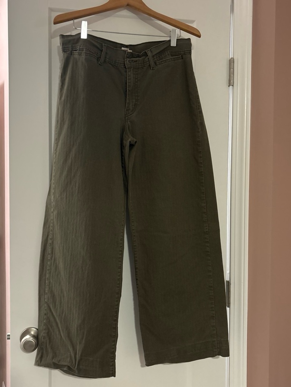 Women’s Wide-Leg Cotton Pants - Olive